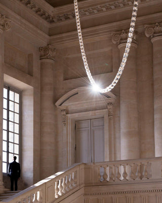 Lustra Lustre Chrome Cristal Entrelacé Lignes