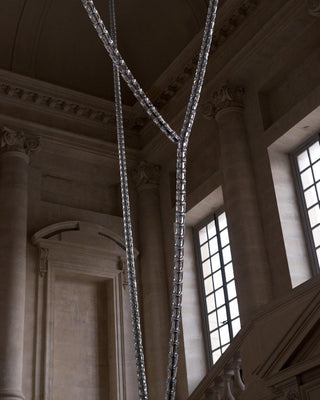Lustra Lustre Chrome Cristal Entrelacé Lignes
