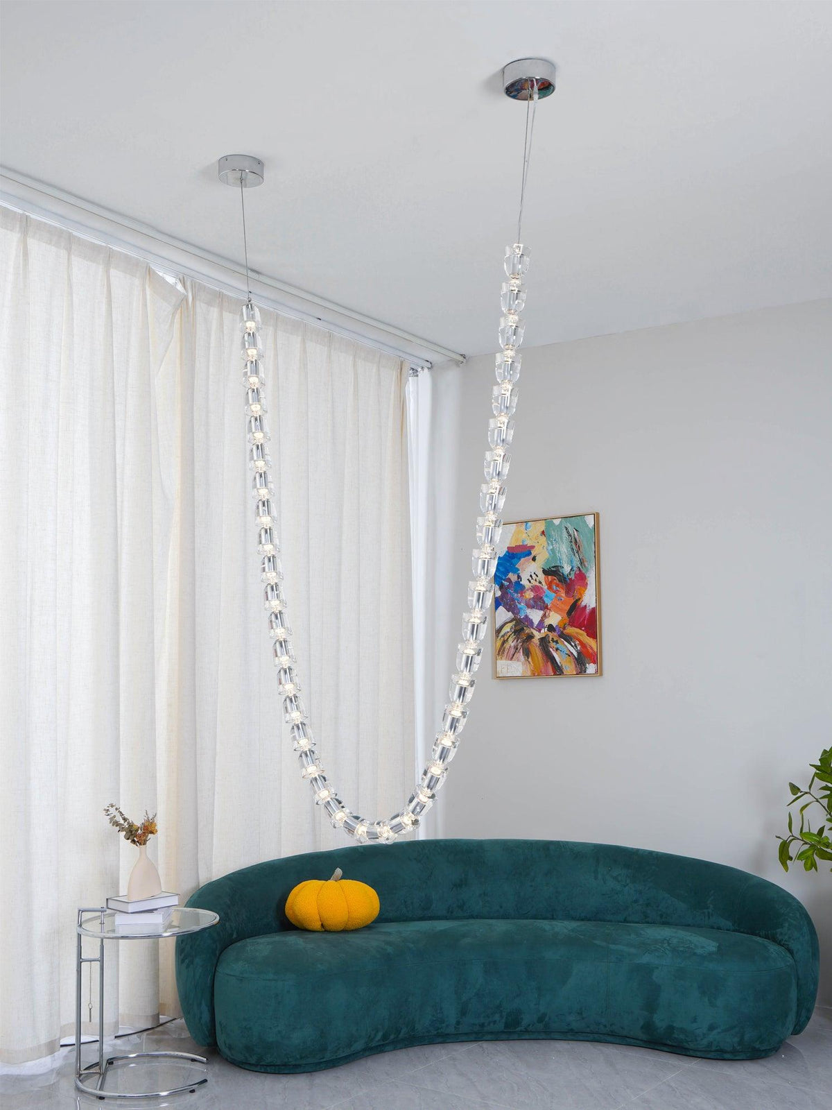Celio Lustre Cristal Doré LED 3-Lignes
