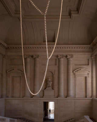 Lustra Lustre Chrome Cristal Entrelacé Lignes