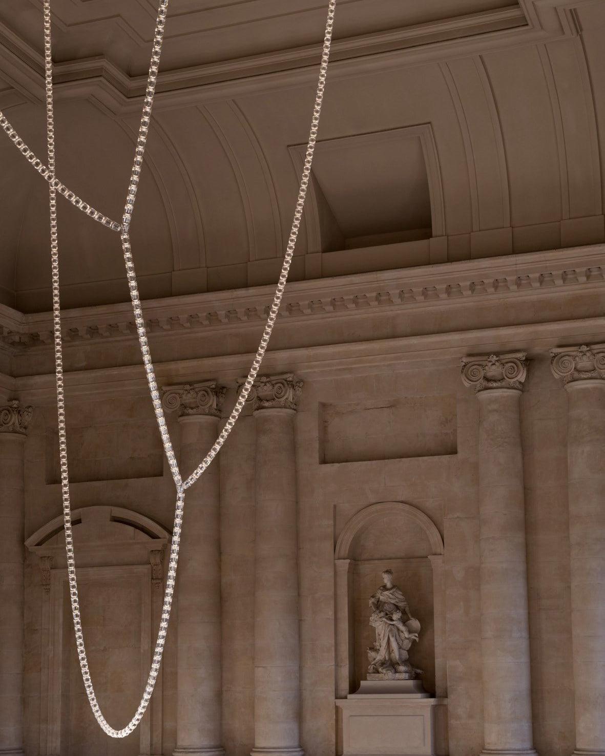 Celio Lustre Cristal Doré LED 3-Lignes