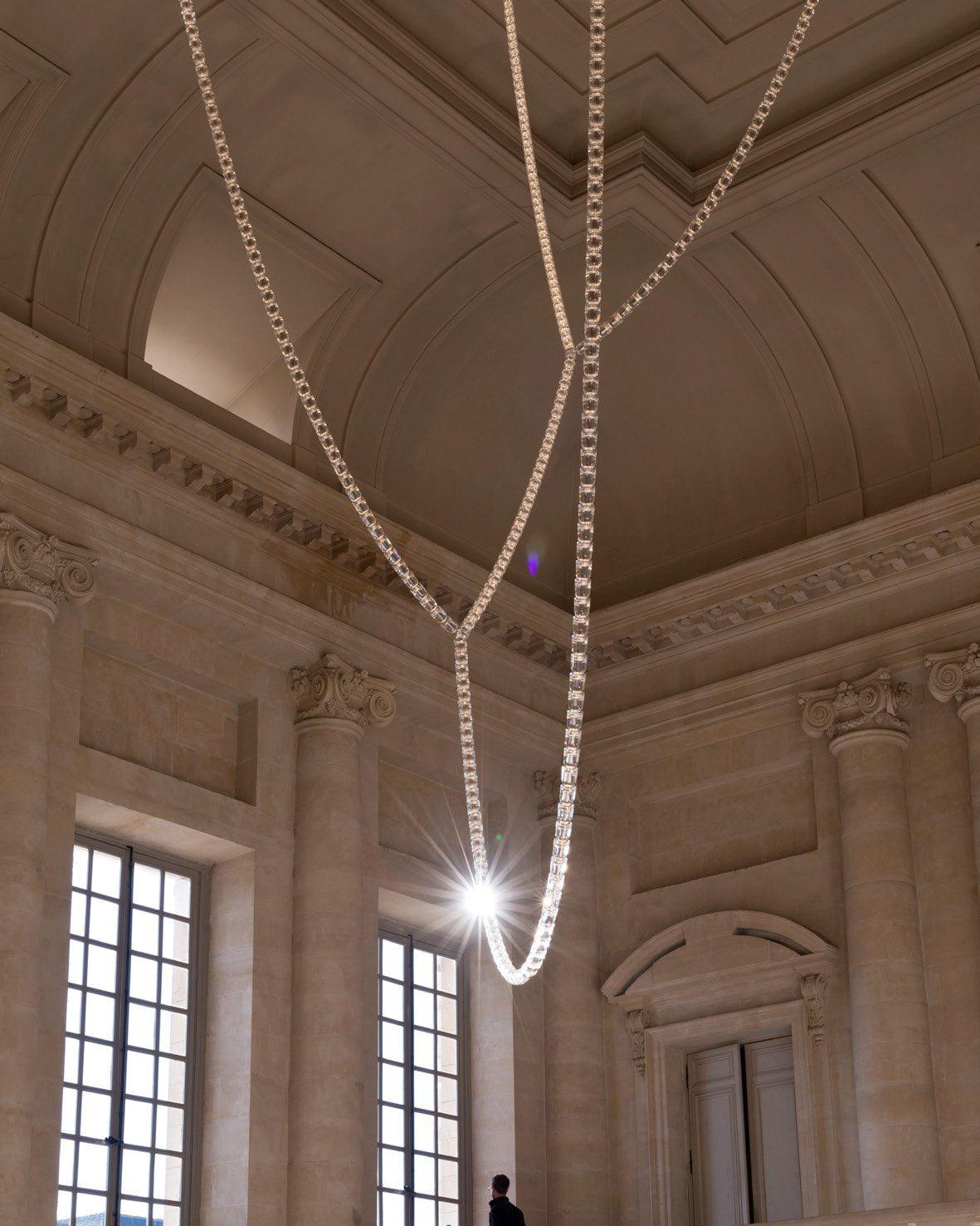 Celio Lustre Cristal Doré LED 3-Lignes