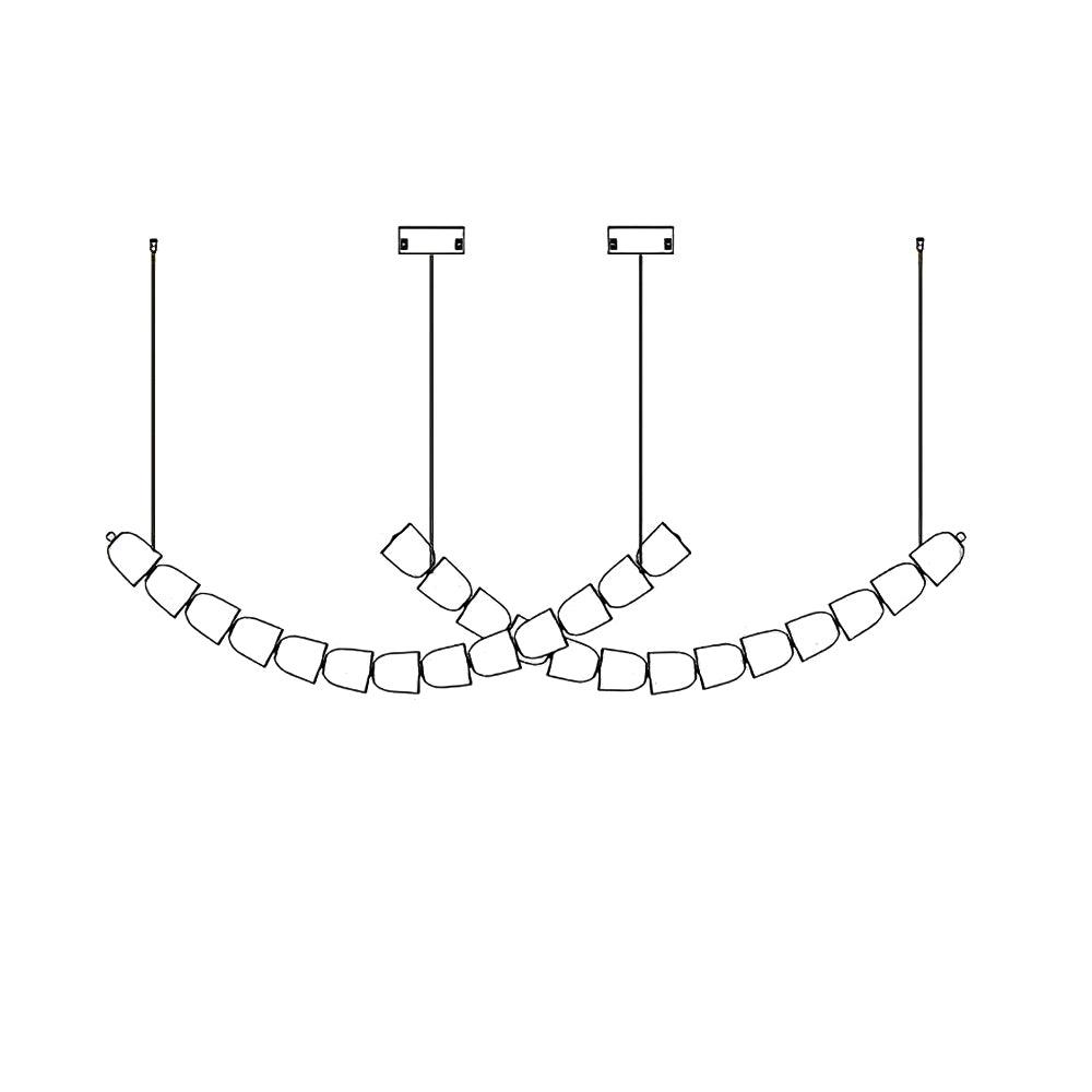 Celio Lustre Cristal Doré LED 3-Lignes