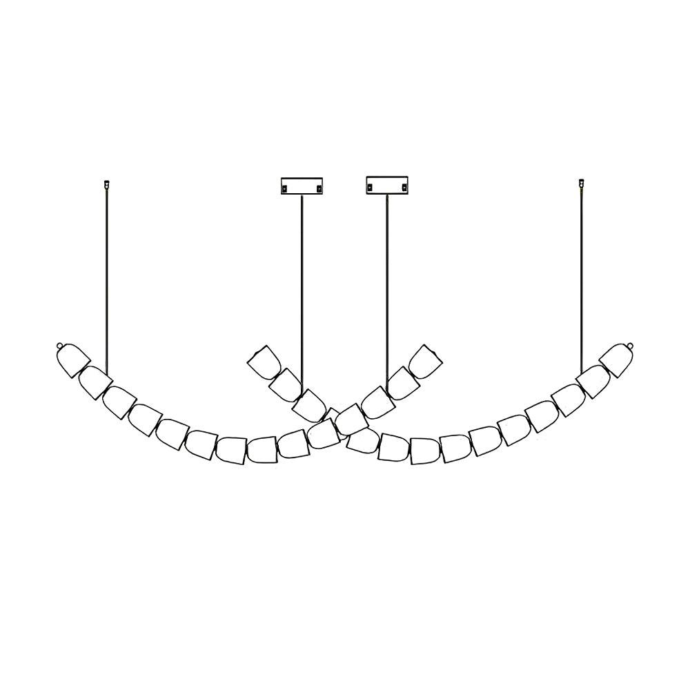 Celio Lustre Cristal Doré LED 3-Lignes
