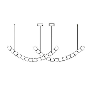 Lustra Lustre Chrome Cristal Entrelacé Lignes