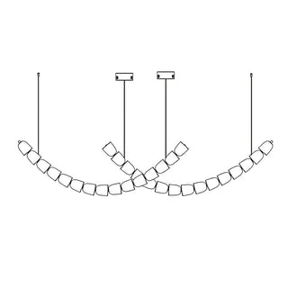 Lustra Lustre Cristal Doré LED 3-Lignes