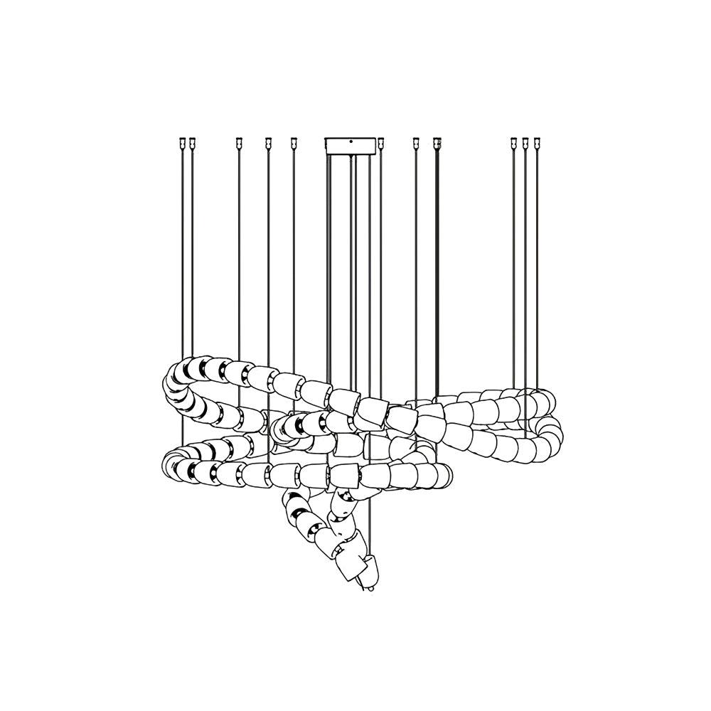 Celio Lustre Cristal Doré LED 3-Lignes