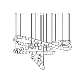 Lustra Lustre Chrome Cristal Entrelacé Lignes