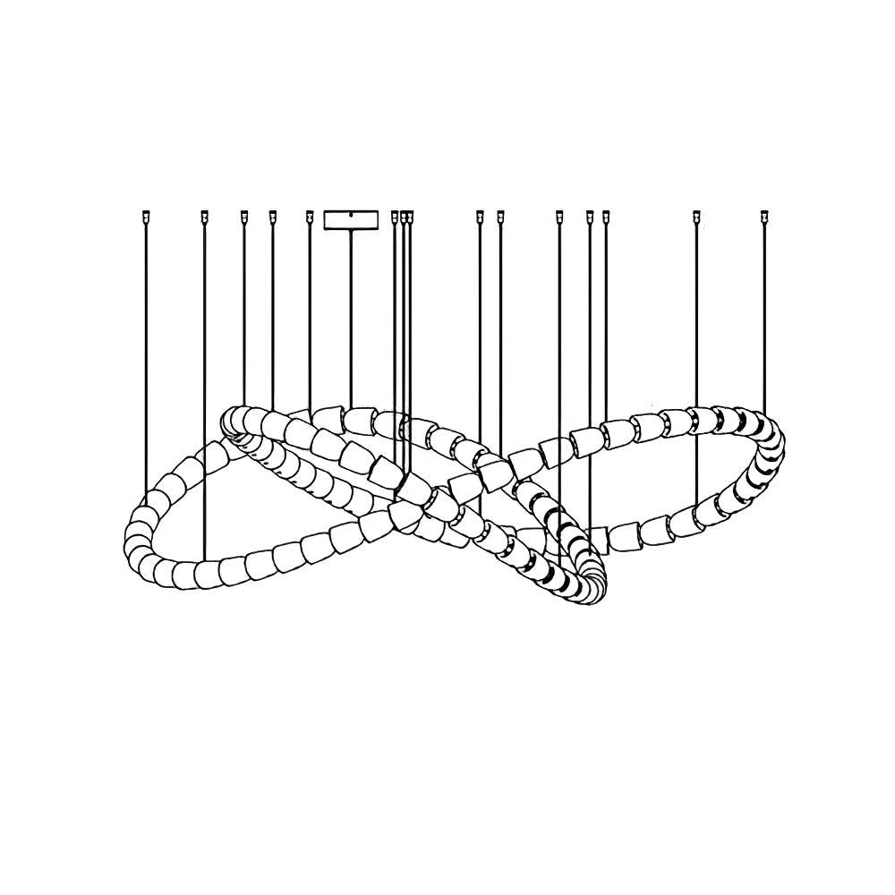 Celio Lustre Cristal Doré LED 3-Lignes