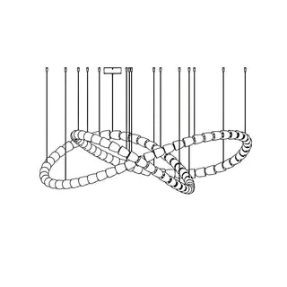 Lustra Lustre Chrome Cristal Entrelacé Lignes