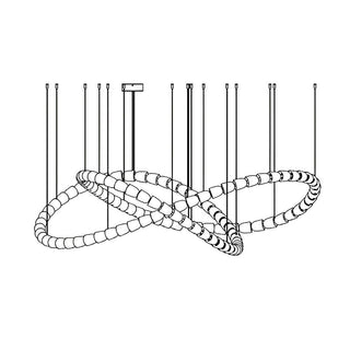 Lustra Lustre Chrome Cristal Entrelacé Lignes
