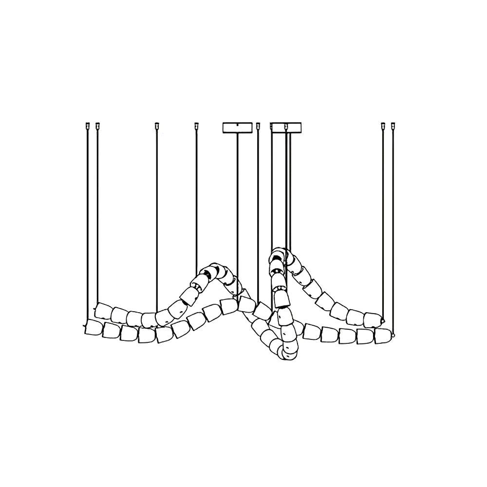 Celio Lustre Cristal Doré LED 3-Lignes