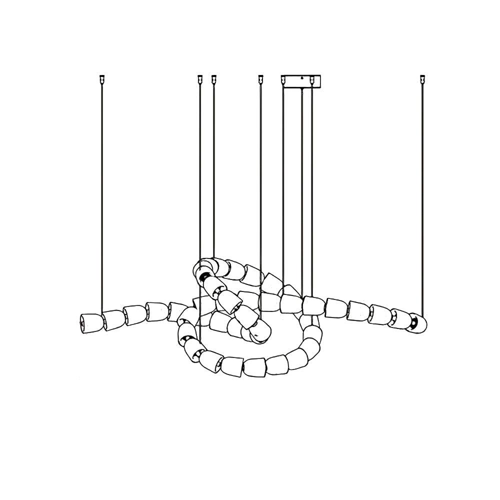 Celio Lustre Cristal Doré LED 3-Lignes