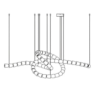Lustra Lustre Chrome Cristal Entrelacé Lignes