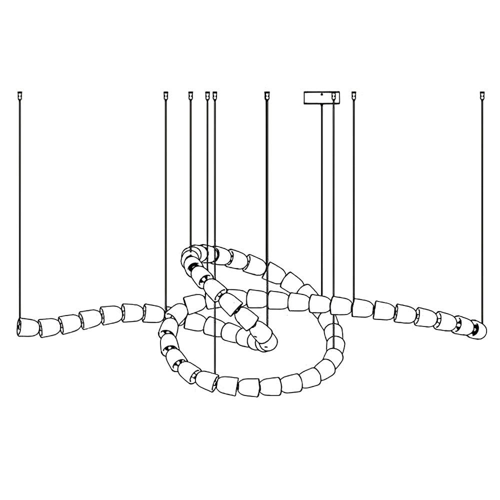 Celio Lustre Cristal Doré LED 3-Lignes