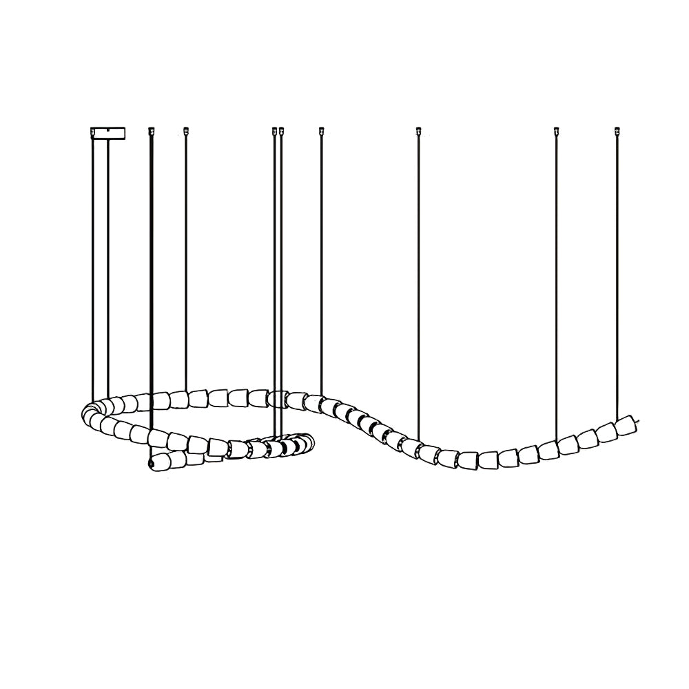 Renuna Lustre Chrome Cristal Entrelacé Lignes