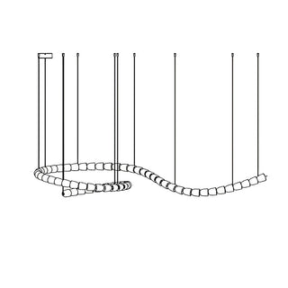 Lustra Lustre Chrome Cristal Entrelacé Lignes