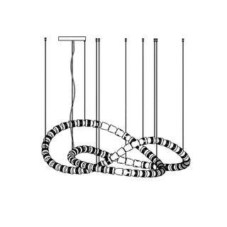 Lustra Lustre Chrome Cristal Entrelacé Lignes