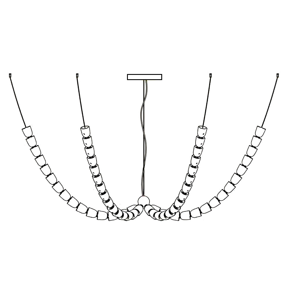 Celio Lustre Cristal Doré LED 3-Lignes