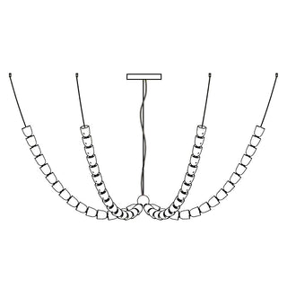 Lustra Lustre Cristal Doré LED 3-Lignes