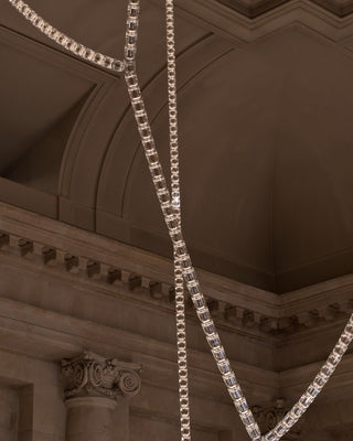 Lustra Lustre Chrome Cristal Entrelacé Lignes