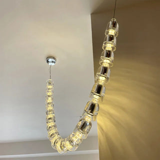 Lustra Lustre Chrome Cristal Entrelacé Lignes