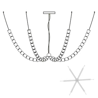 Lustra Lustre Chrome Cristal Entrelacé Lignes