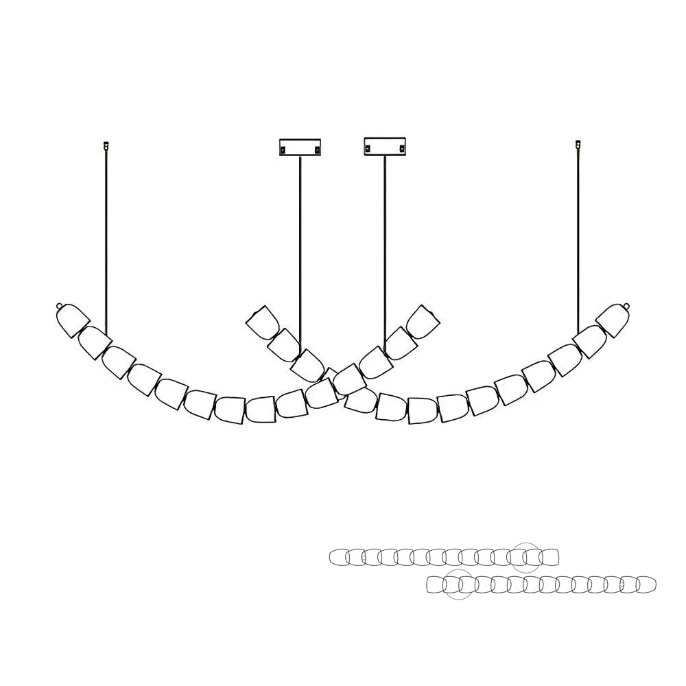 Renuna Lustre Chrome Cristal Entrelacé Lignes