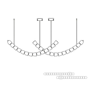 Lustra Lustre Chrome Cristal Entrelacé Lignes