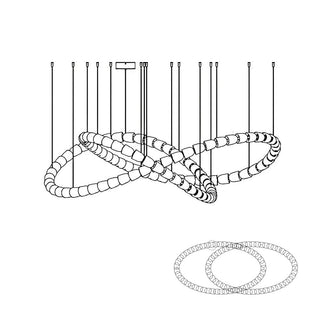 Lustra Lustre Chrome Cristal Entrelacé Lignes