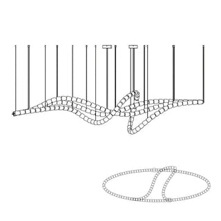 Lustra Lustre Chrome Cristal Entrelacé Lignes