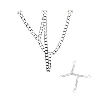 Lustra Lustre Chrome Cristal Entrelacé Lignes