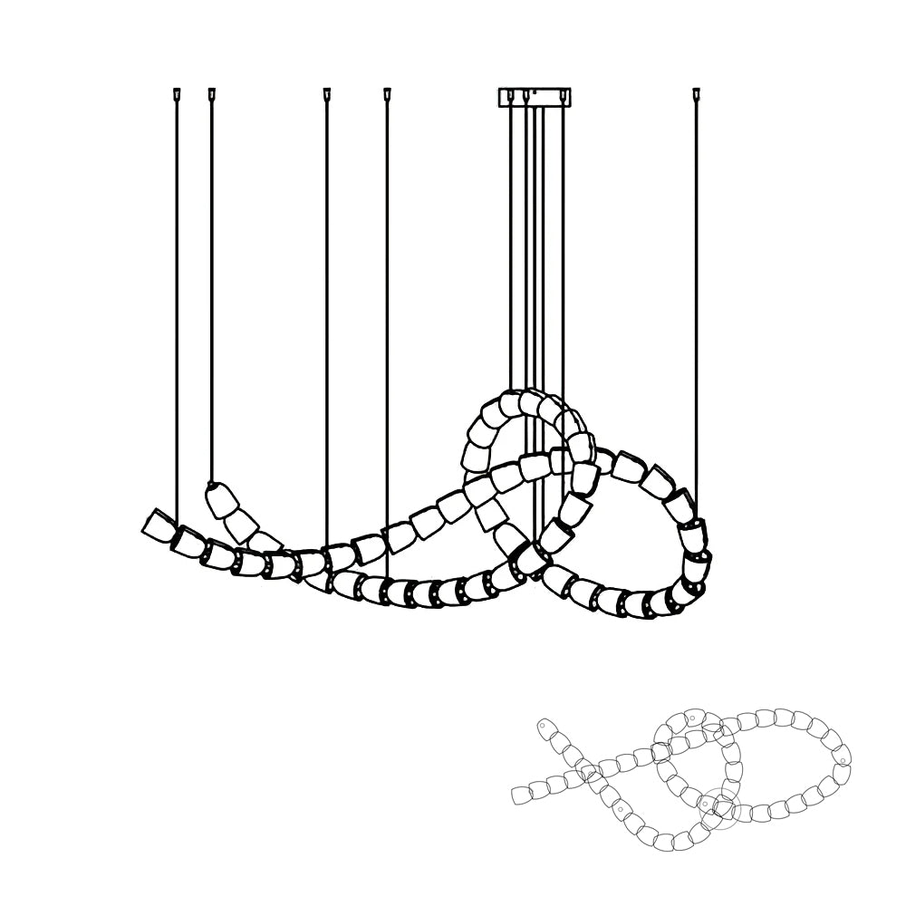 Renuna Lustre Chrome Cristal Entrelacé Lignes