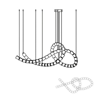 Lustra Lustre Chrome Cristal Entrelacé Lignes
