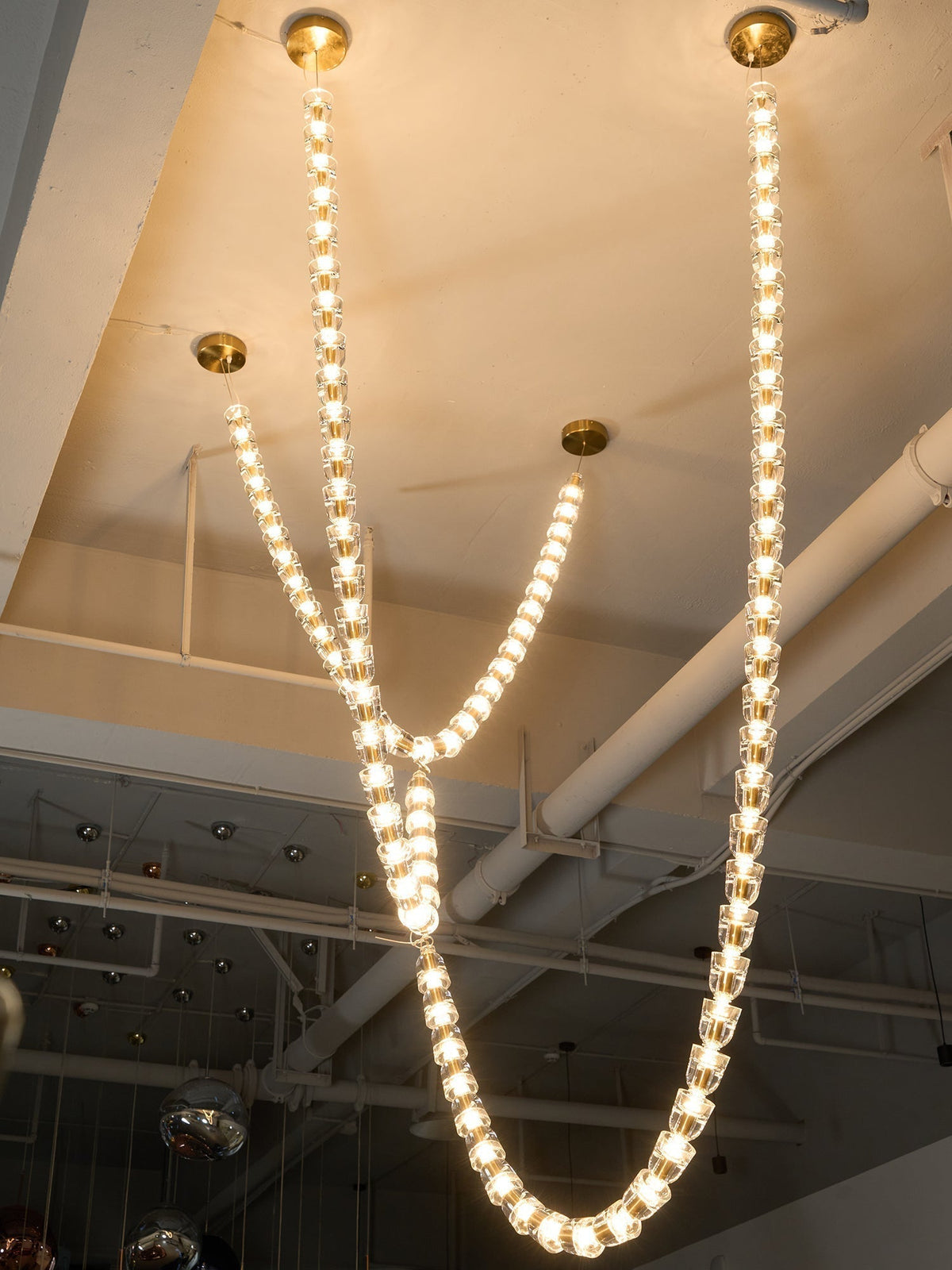 Celio Lustre Cristal Doré LED 3-Lignes