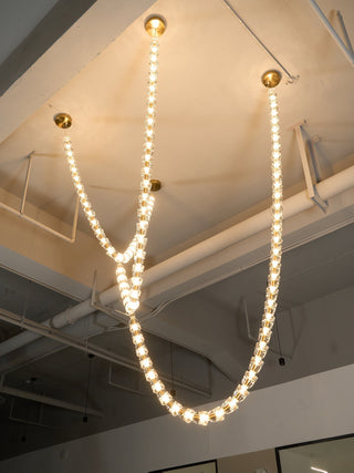 Lustra Lustre Cristal Doré LED 3-Lignes