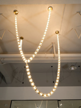 Lustra Lustre Cristal Doré LED 3-Lignes