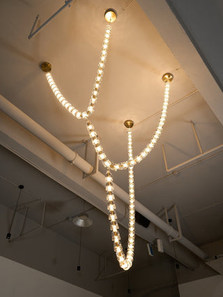 Lustra Lustre Cristal Doré LED 3-Lignes