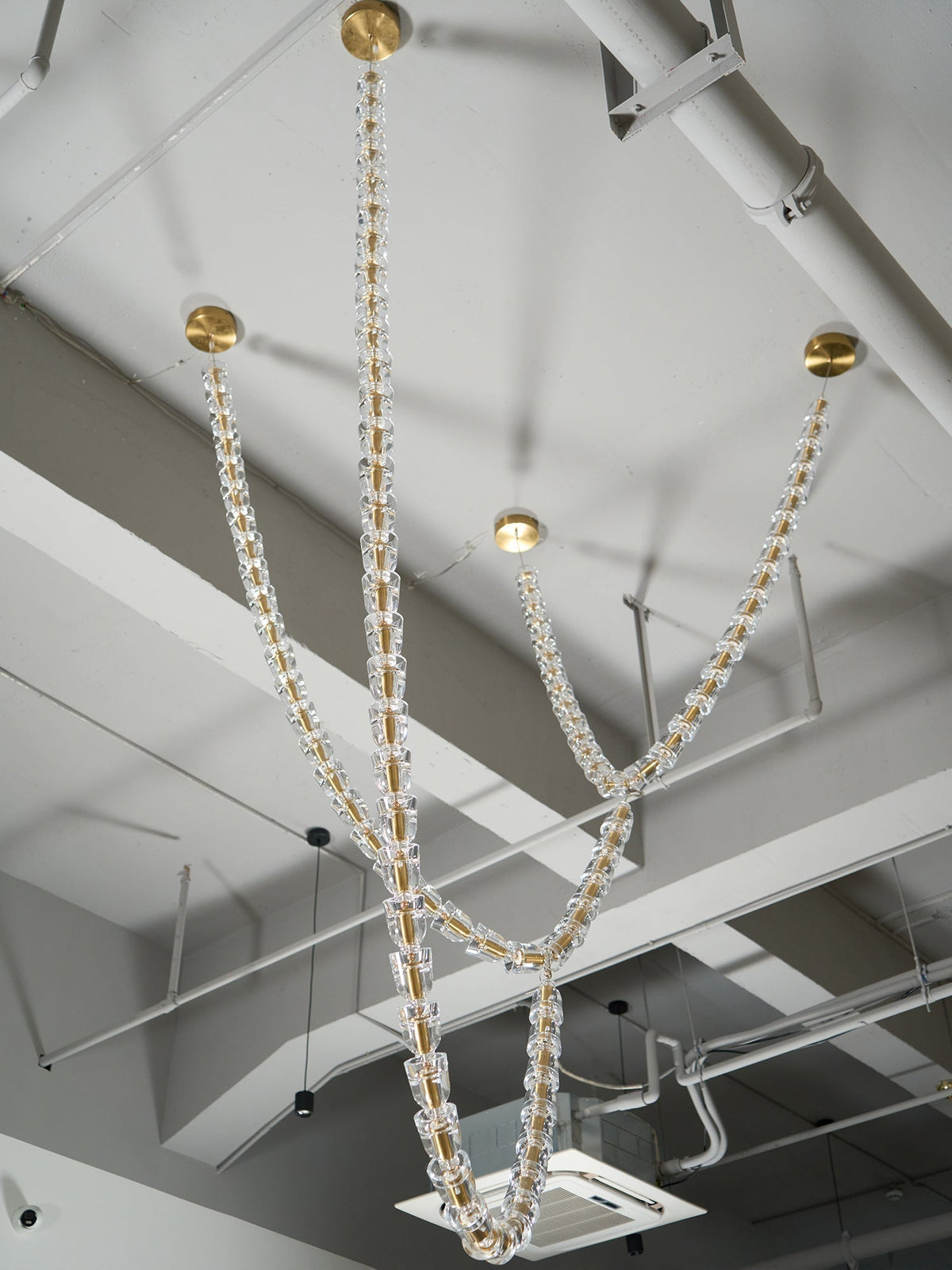 Celio Lustre Cristal Doré LED 3-Lignes