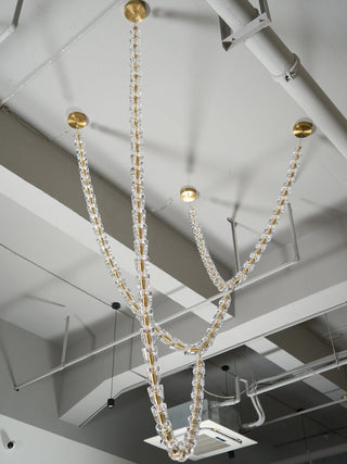 Lustra Lustre Cristal Doré LED 3-Lignes