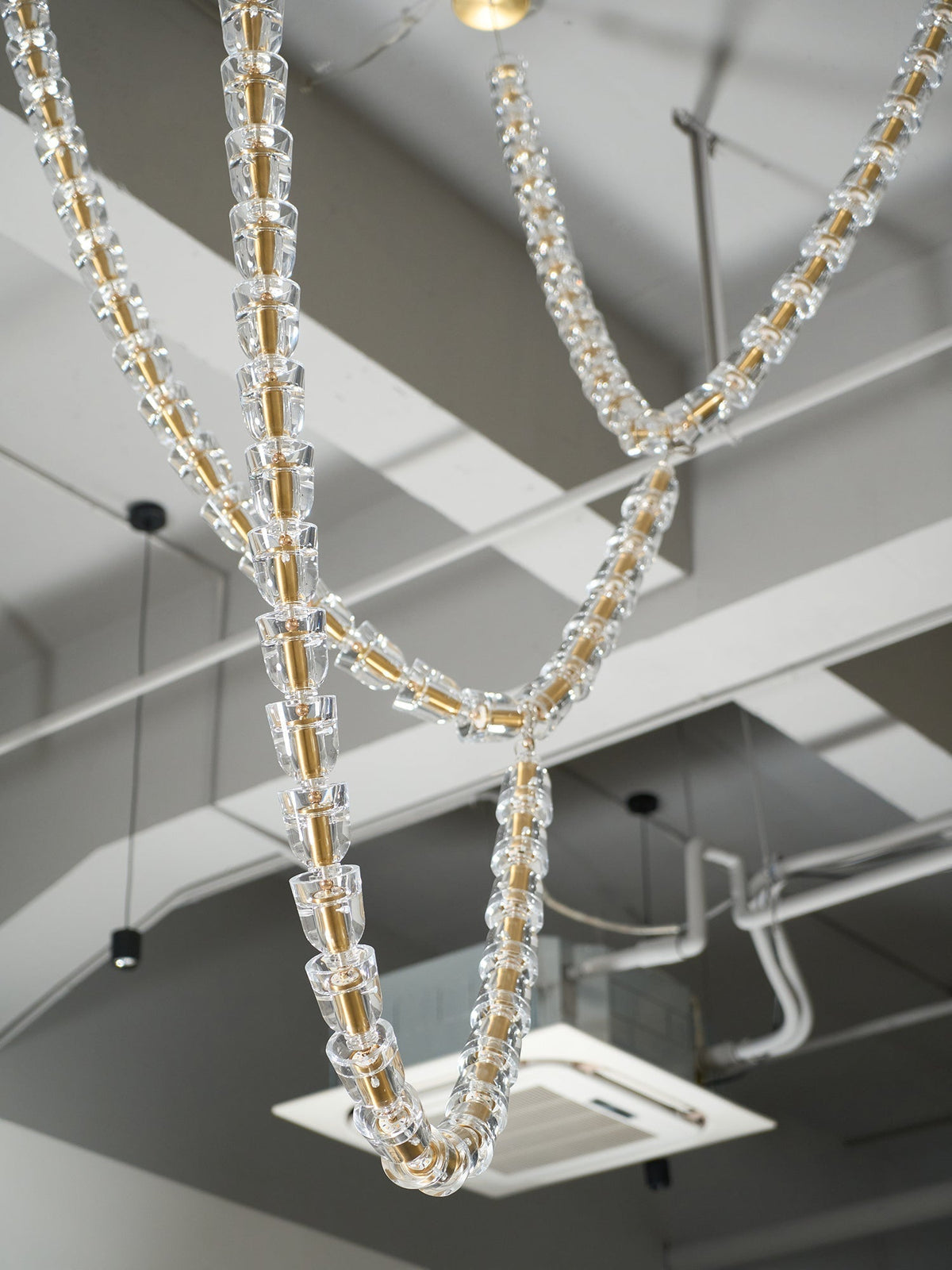 Celio Lustre Cristal Doré LED 3-Lignes