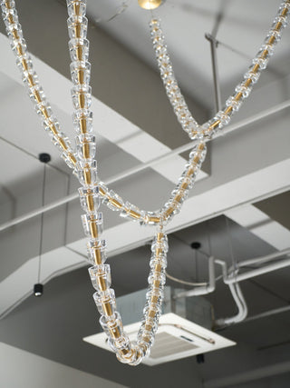 Lustra Lustre Cristal Doré LED 3-Lignes