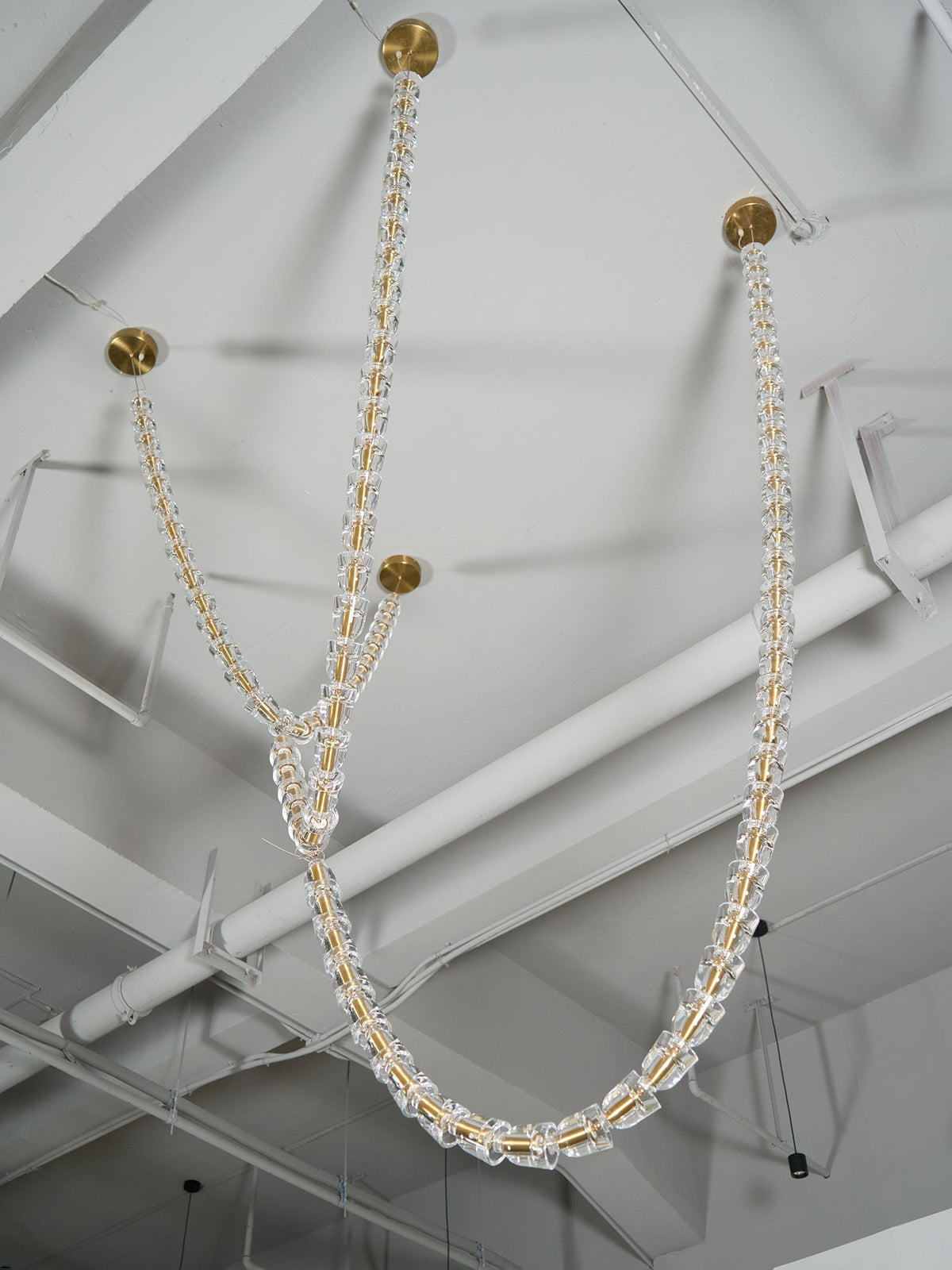 Celio Lustre Cristal Doré LED 3-Lignes