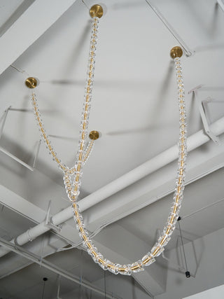 Lustra Lustre Cristal Doré LED 3-Lignes