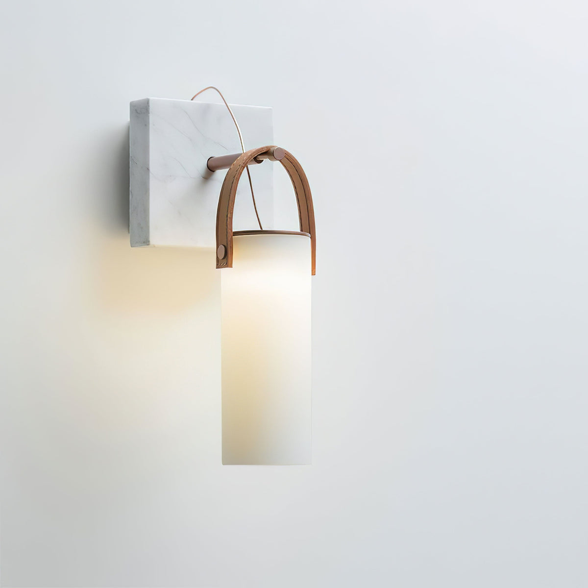 Galerie Wall Lamp Fontana Glass Leather Marble-Neutral Decor