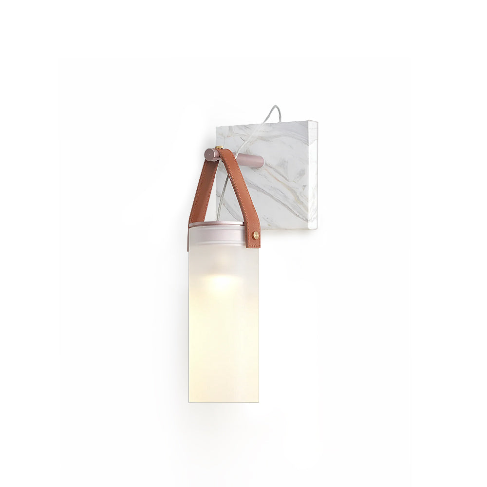 Galerie Wall Lamp Fontana Glass Leather Marble-Neutral Decor