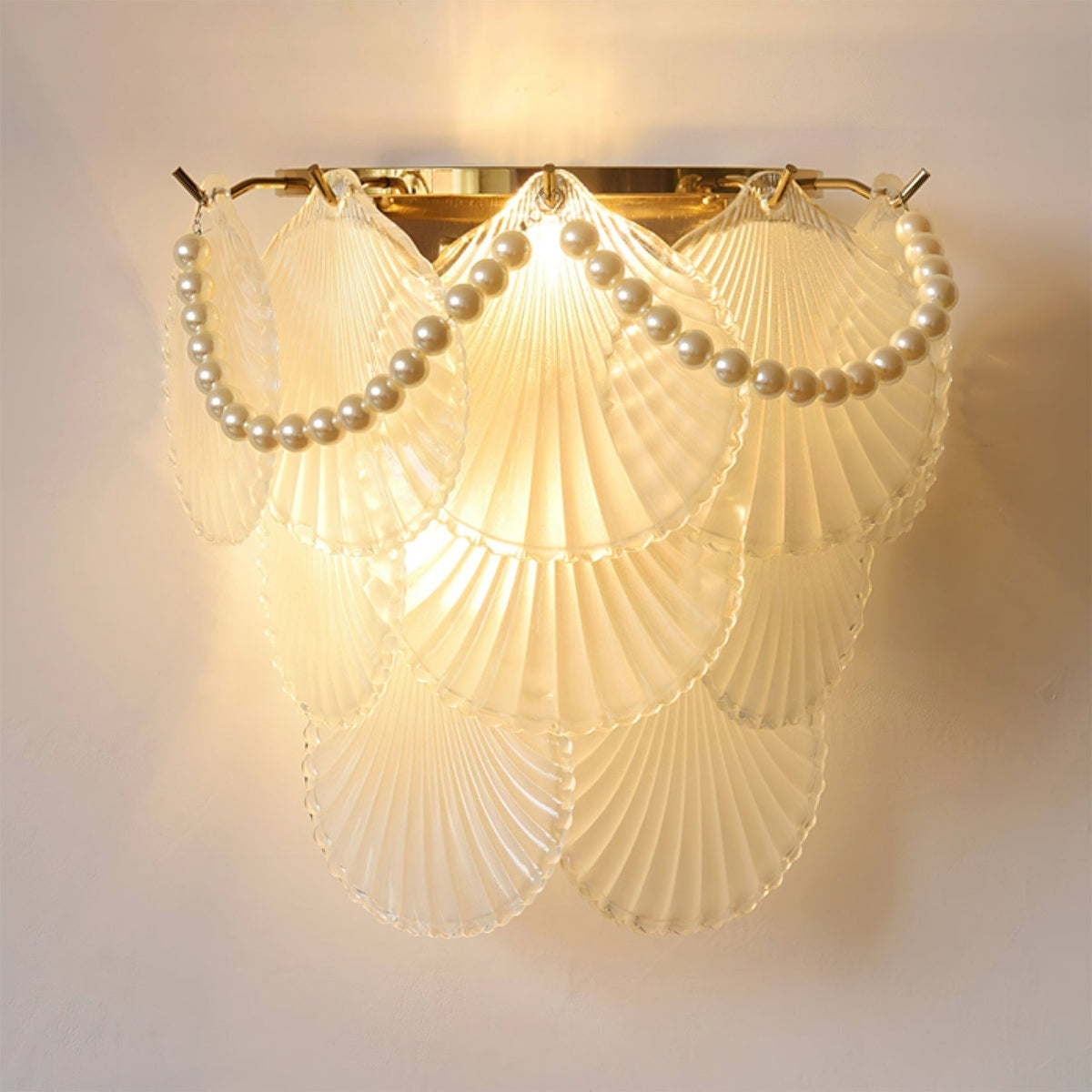 Detail shot of the clear glass option for the Galerie Wall Lamp.