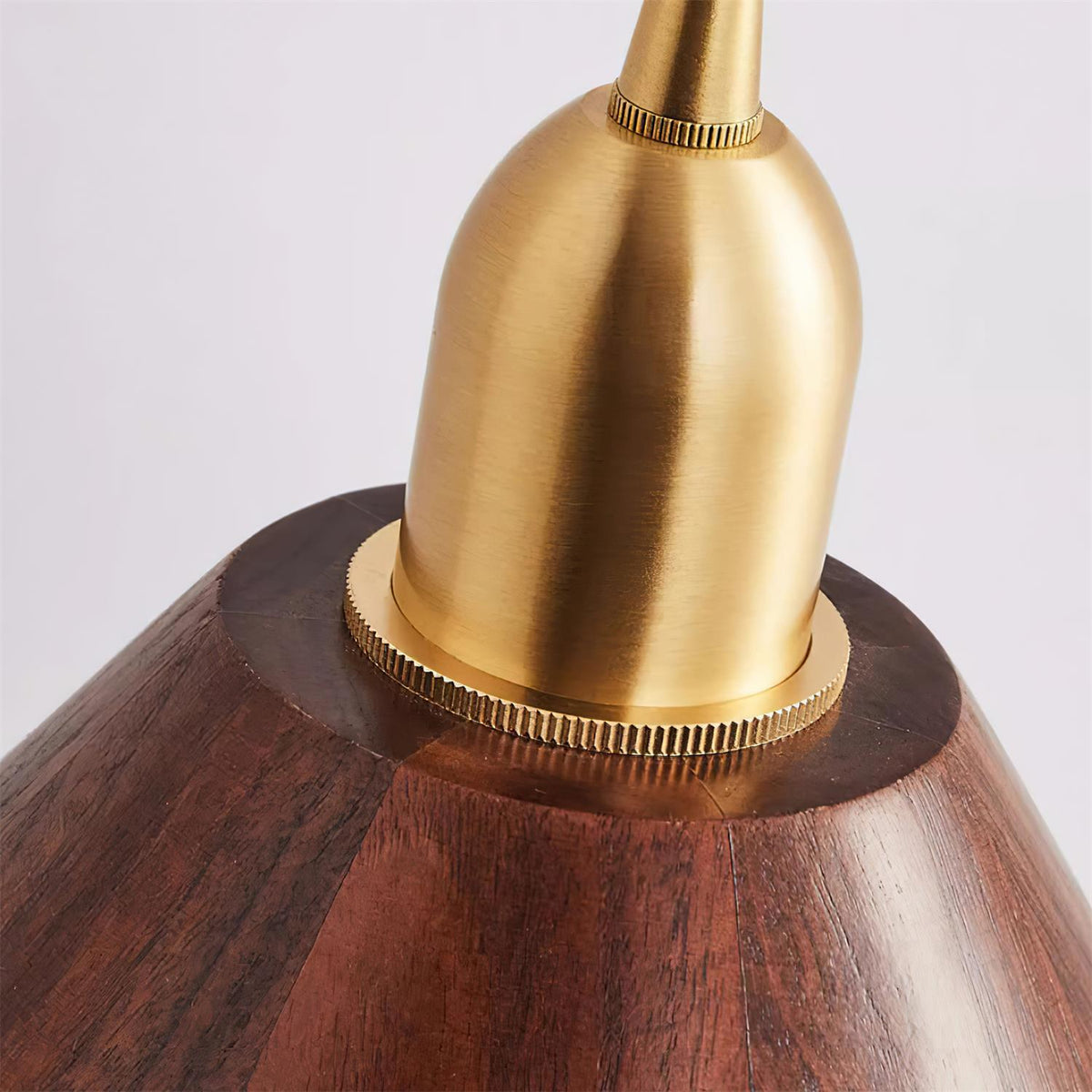 Wood Pendant Lamp Assorted Shapes in Solid Wood and Brass-Neutral Decor