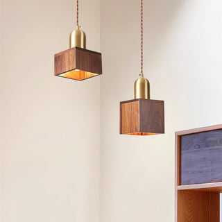 Emberin Suspension en bois de formes assorties en bois massif et laiton-Luire