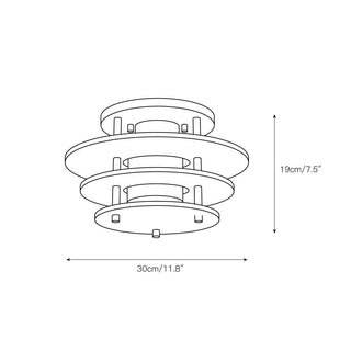Zovena Moderne Minimaliste Acier Albâtre Plafonnier